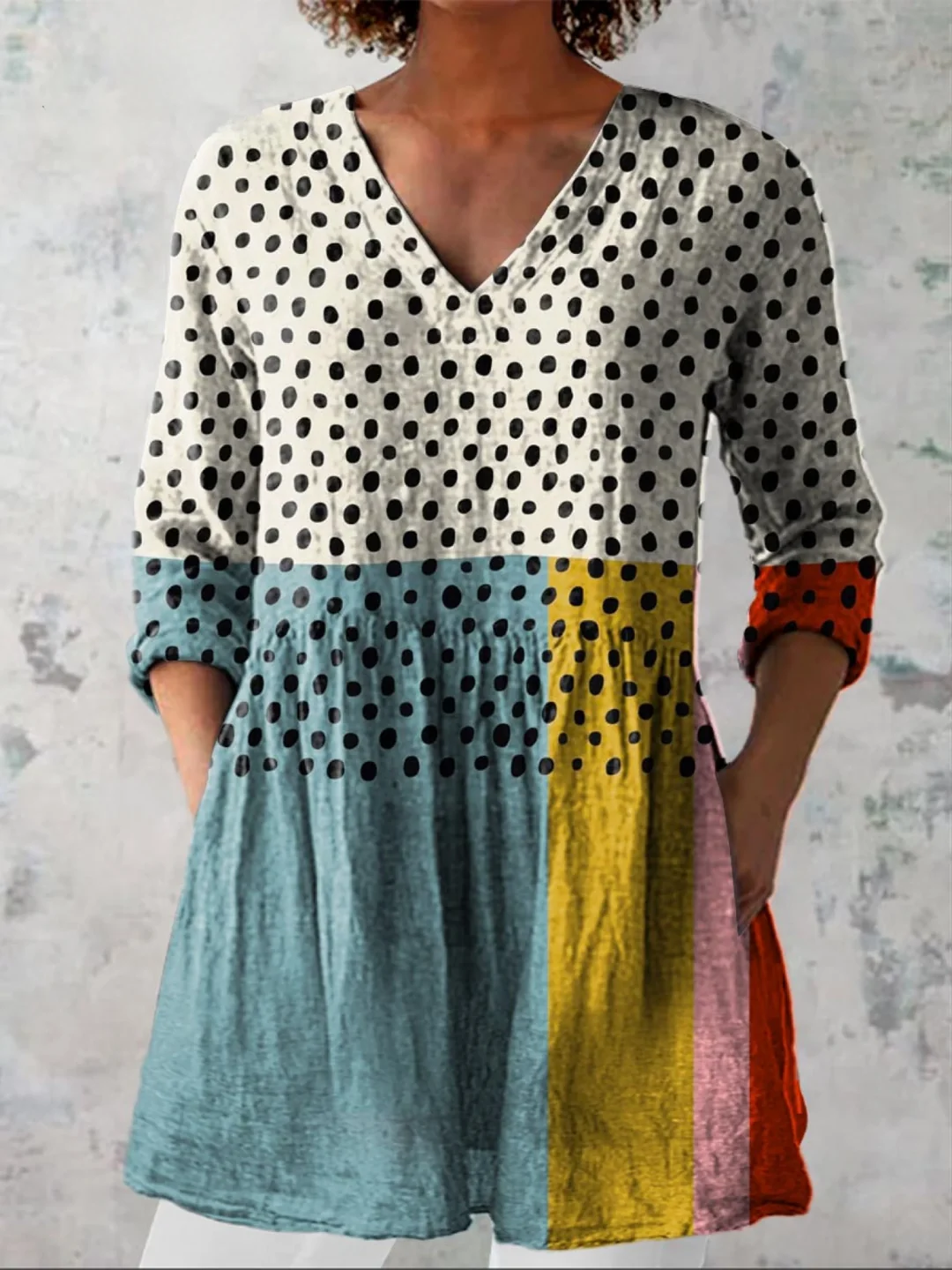 Nola | Blusa larga con un estampado llamativo Precio normal