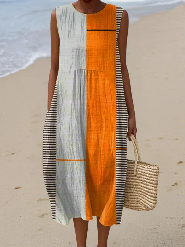 Mariam™ | Vestido midi con bloques de color