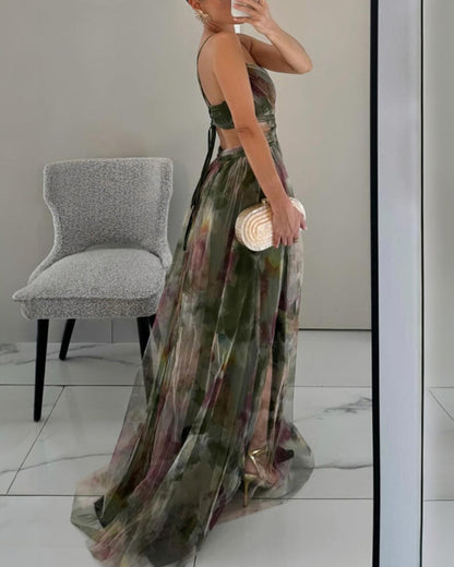 CRISTINA | VESTIDO LARGO CON ESTAMPADO FLORAL