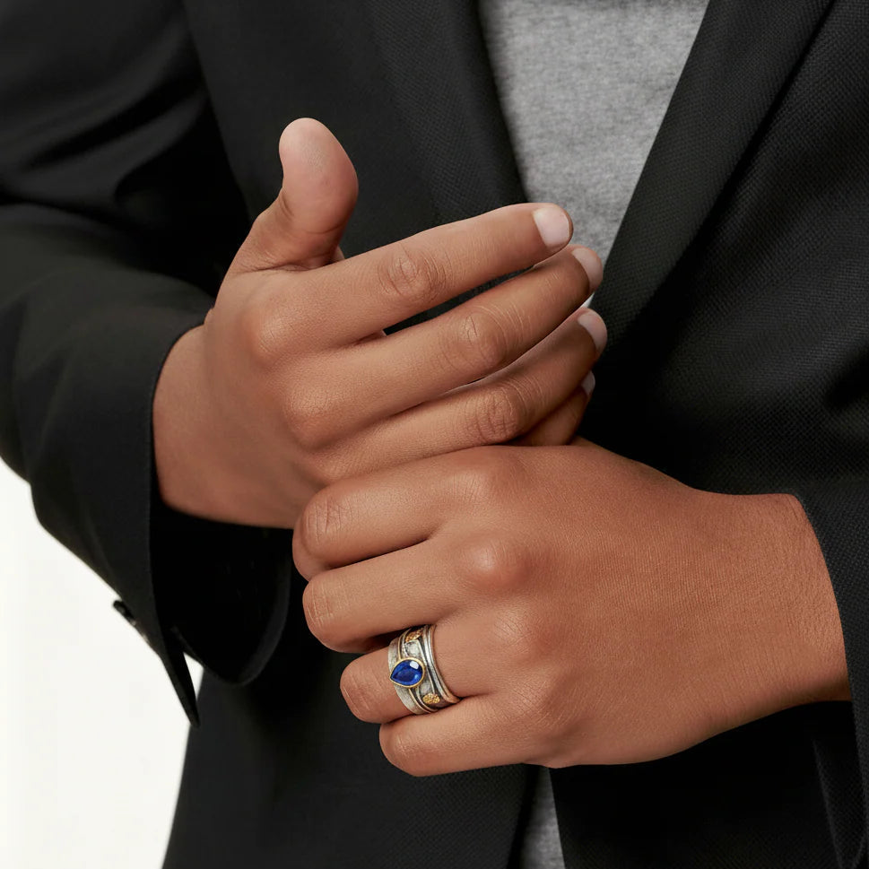 ANILLO VINTAGE | PLATA CON ZAFIRO AZUL