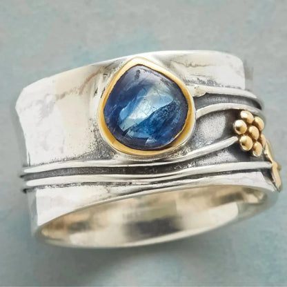 ANILLO VINTAGE | PLATA CON ZAFIRO AZUL