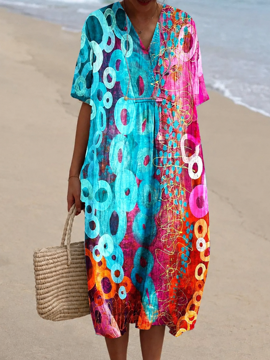 Amalia™ | Vestido de verano con estampado tie-dye vibrante