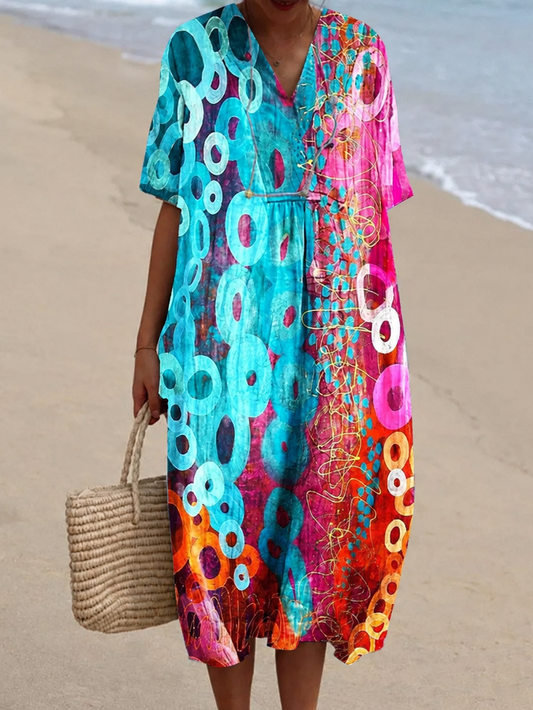 Amalia™ | Vestido de verano con estampado tie-dye vibrante