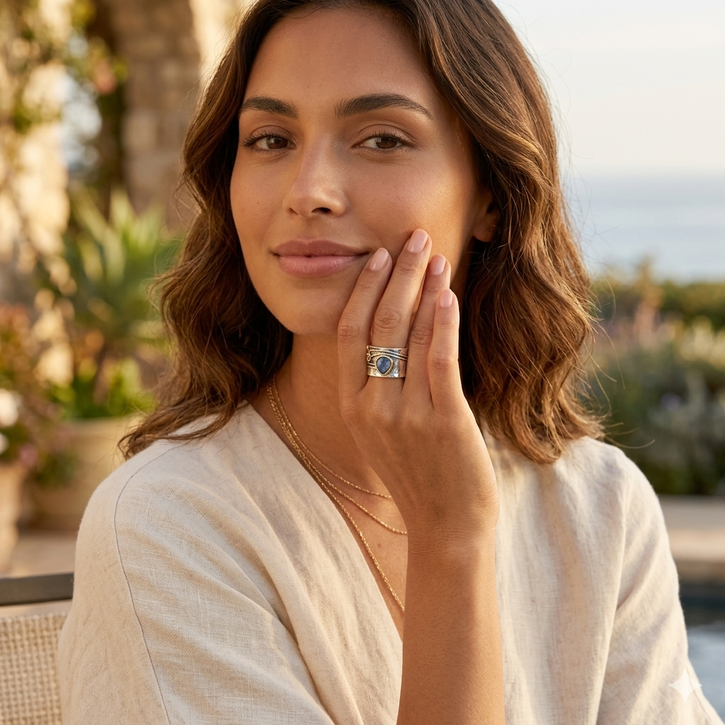 ANILLO VINTAGE | PLATA CON ZAFIRO AZUL