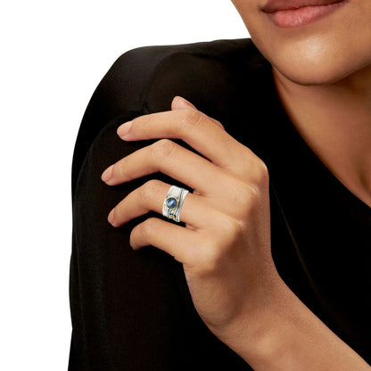 ANILLO VINTAGE | PLATA CON ZAFIRO AZUL