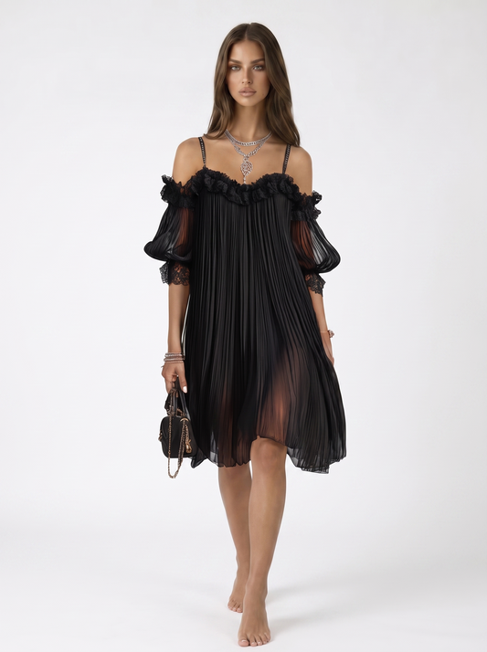 Mini vestido encaje negro de Valmont Gallery