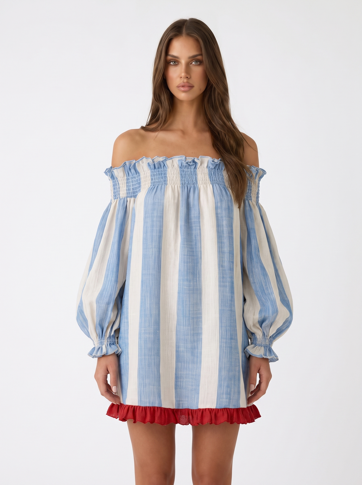 Mini vestido de rayas azules de Valmont Gallery