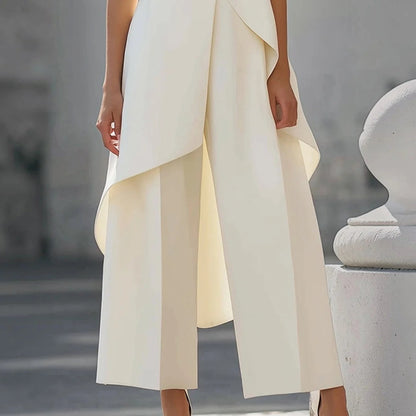 Valentina | Mono elegante con top de cuello alto drapeado
