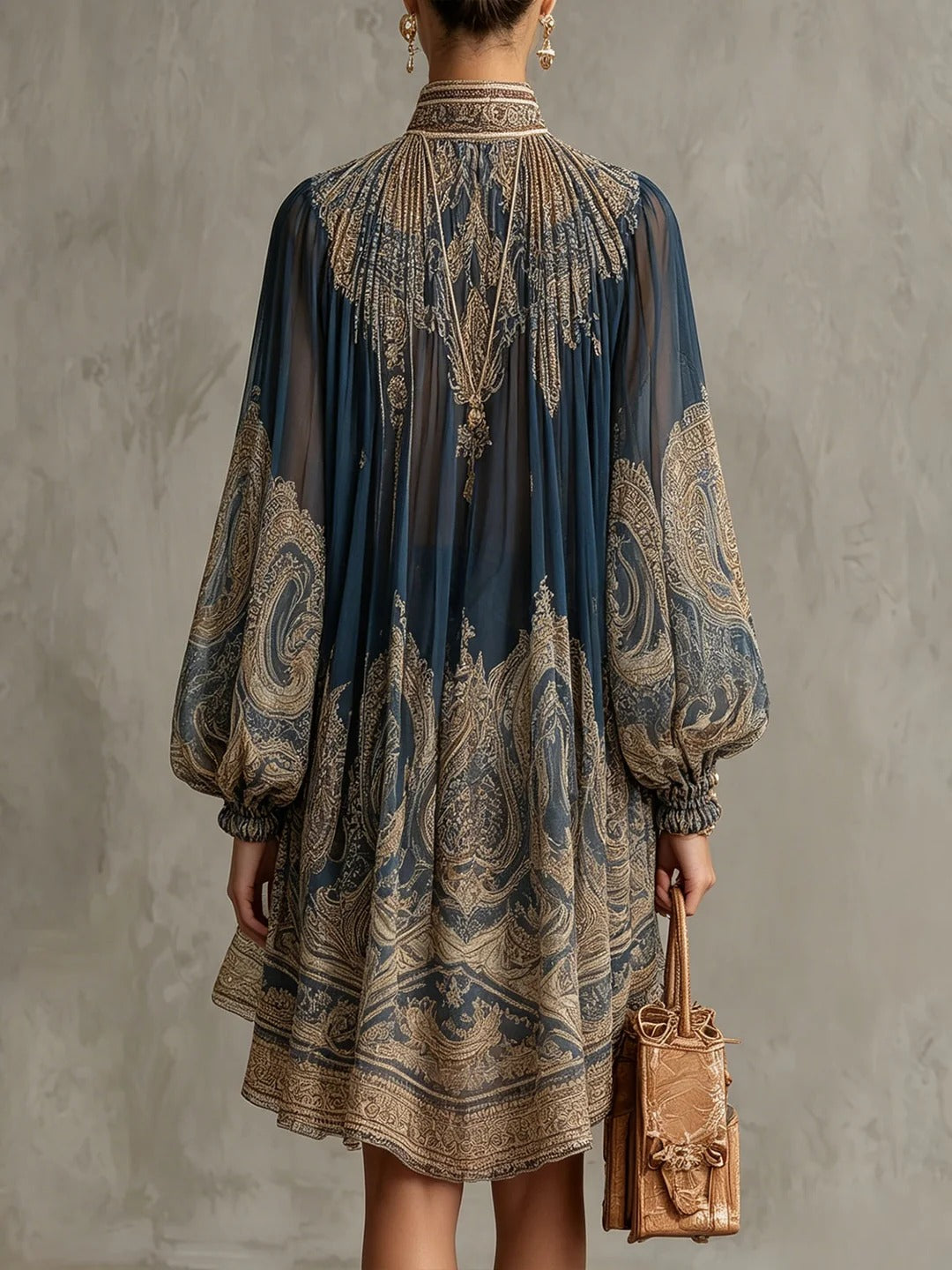 Mini vestido barroco azul de Valmont Gallery
