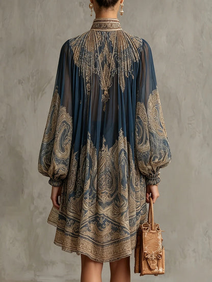 Mini vestido barroco azul de Valmont Gallery