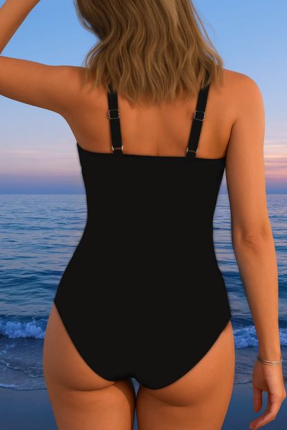 Marina |  Traje de baño moldeador con escote cruzado