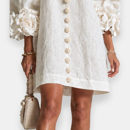 Mariela | Vestido floral con relieve