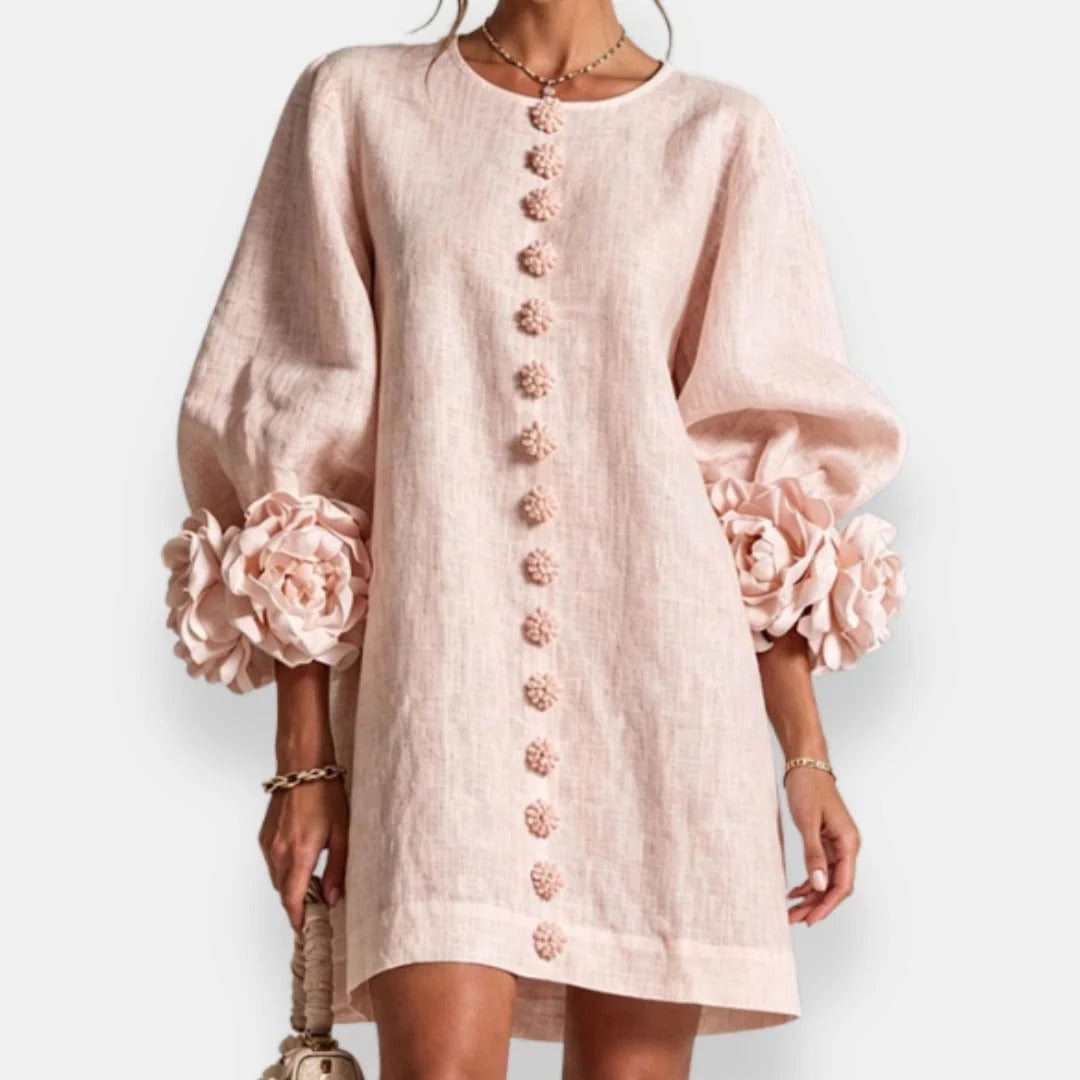 Mariela | Vestido floral con relieve