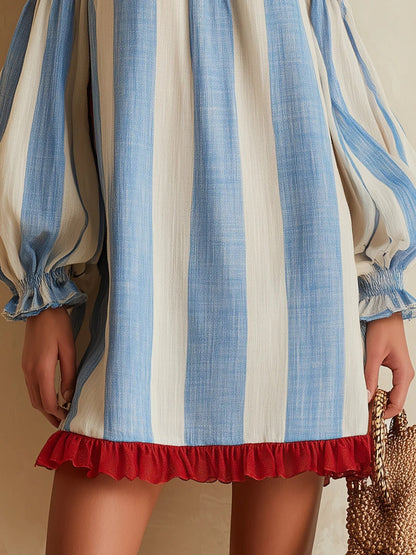 Mini vestido de rayas azules de Valmont Gallery