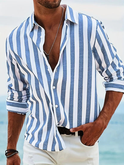 VÍCTOR LUXE | CAMISA DE LINO DE RAYAS