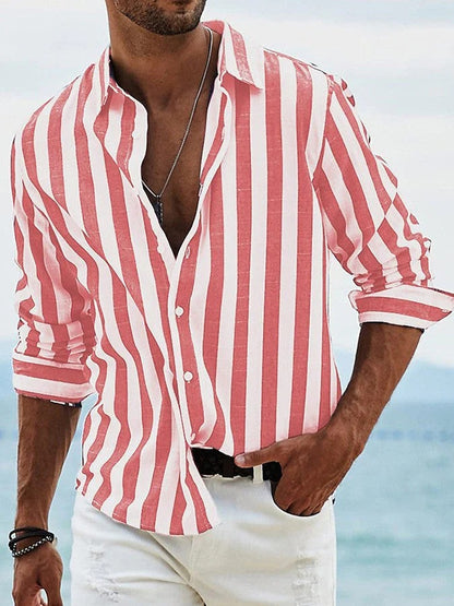 VÍCTOR LUXE | CAMISA DE LINO DE RAYAS