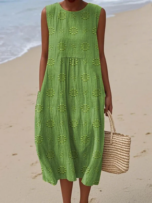 Rosa™ | Vestido midi bordado