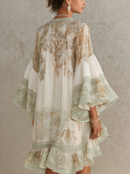 Mini vestido con volantes verde de Valmont Gallery
