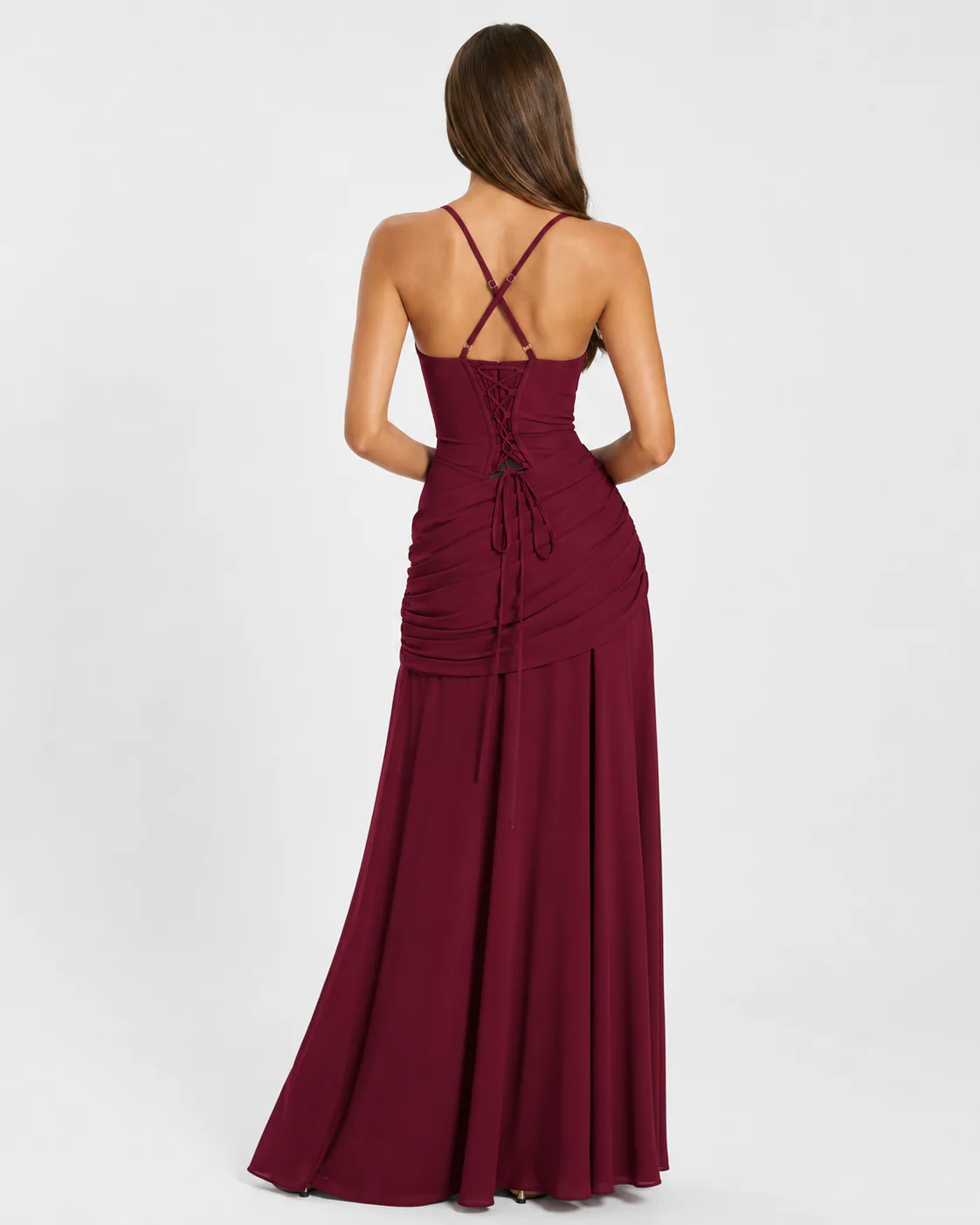 ENIE | Vestido largo con escote cuadrado fruncido