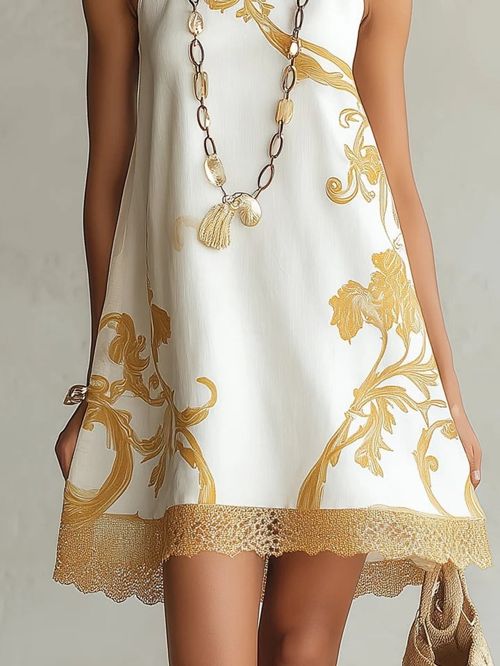 Mini vestido con estampados dorados de Valmont Gallery