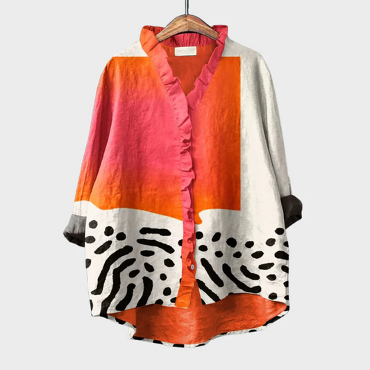 MELINDA | ELEGANTE BLUSA DE VERANO DE LINO