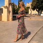 Micaela | Vestido largo de mujer con hombros descubiertos