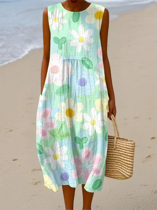 Elisa™ | Vestido midi con estampado floral en tonos pastel