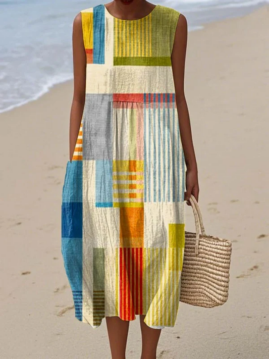 Eva™ | Vestido midi geométrico