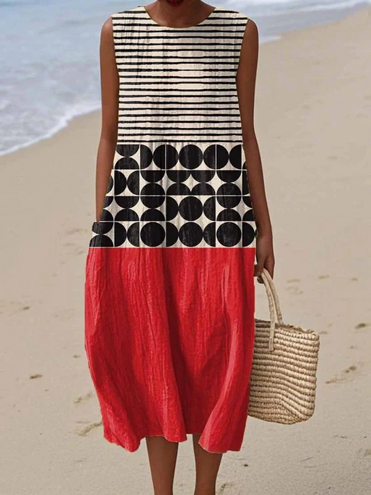Jimena™ | Vestido midi con bloques de color