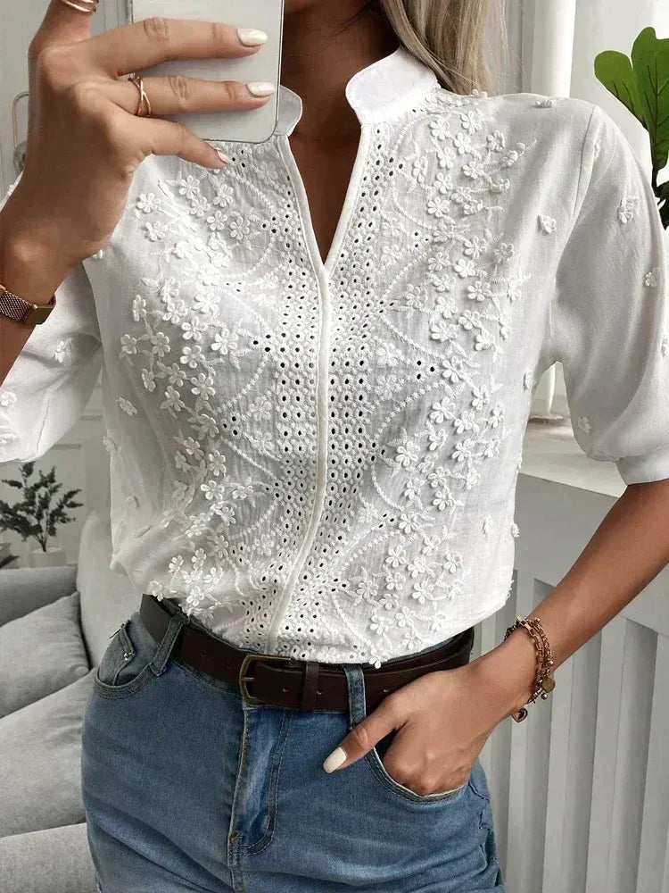 LAURA | TOP INFORMAL, BORDADO Y ELEGANTE