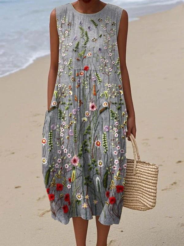 Tamara™ | Vestido midi de flores silvestres